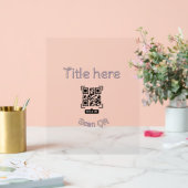 Einfache Q R-Code-Scan-Geschäftsveranstaltungsvorl Acrylschild (Hochzeit)