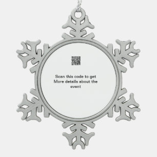 Einfache Q R-Code-Scan-Geschäftsveranstaltungsvorl Schneeflocken Zinn-Ornament