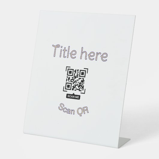 Einfache Q R-Code-Scan-Geschäftsveranstaltungsvorl Sockelschild (Vorderseite)