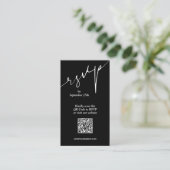 Einfache QR Code Black Wedding Begleitkarte (Stehend Vorderseite)