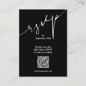 Einfache QR Code Black Wedding Begleitkarte (Vorderseite)