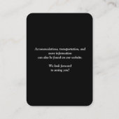 Einfache QR Code Black Wedding Card Begleitkarte (Rückseite)