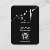 Einfache QR Code Black Wedding Card Begleitkarte (Vorderseite)
