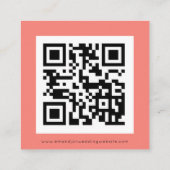Einfache QR Code Coral Rose Hochzeit RSVP-Gehäuse Begleitkarte (Rückseite)