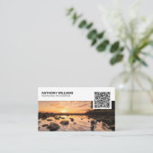 Einfache QR Code Fotograf Business Card Visitenkarte (Stehend Vorderseite)