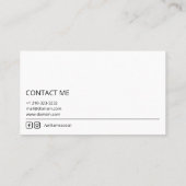 Einfache QR Code Fotograf Business Card Visitenkarte (Rückseite)