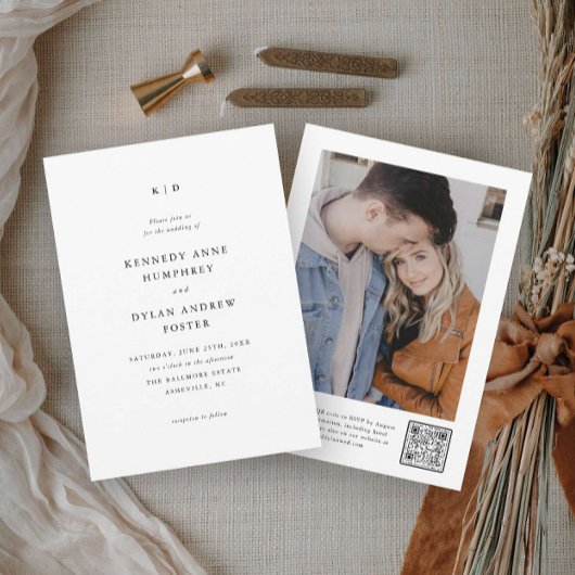 Einfache QR-Code für Schwarz und Weiß Einladung