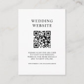 Einfache QR-Code für Schwarz-Weiß-Hochzeiten Begleitkarte (Vorderseite)