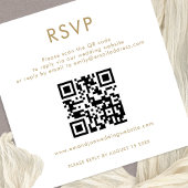 Einfache QR Code Gold White Wedding RSVP Begleitkarte