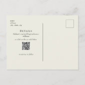 Einfache QR Code Hochgelb Save the Date Postkarte (Rückseite)