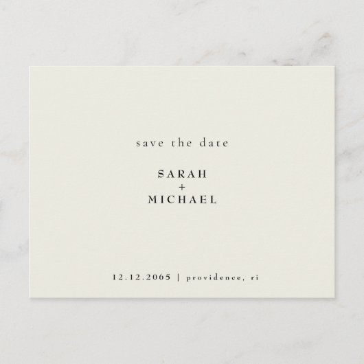 Einfache QR Code Hochgelb Save the Date Postkarte (Vorderseite)