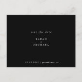 Einfache QR Code Hochzeit B/W Save the Date Postkarte (Vorderseite)