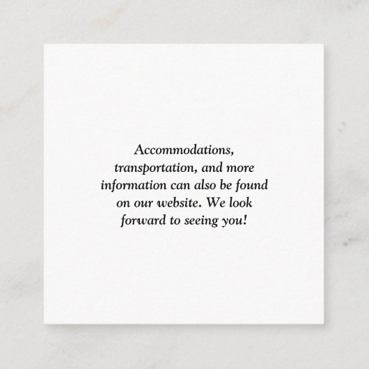 Einfache QR Code Hochzeit Begleitkarte (Rückseite)