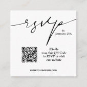 Einfache QR Code Hochzeit Begleitkarte (Vorderseite)