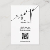 Einfache QR Code Hochzeit Begleitkarte (Vorderseite)
