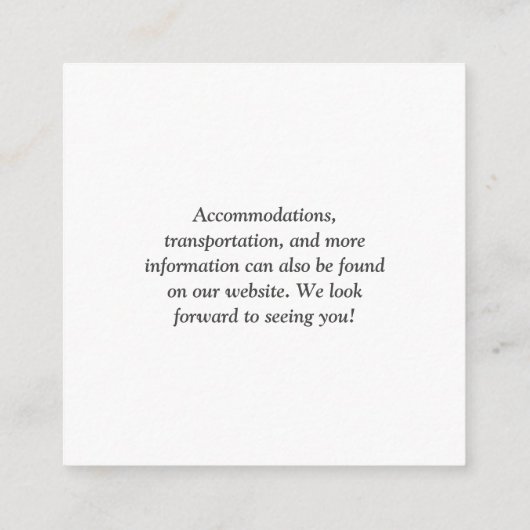 Einfache QR Code Hochzeit Begleitkarte (Rückseite)