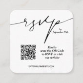 Einfache QR Code Hochzeit Begleitkarte (Vorderseite)
