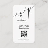 Einfache QR Code Hochzeit Begleitkarte (Vorderseite)