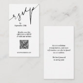 Einfache QR Code Hochzeit Begleitkarte (Vorne/Hinten)