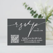 Einfache QR Code Hochzeit Begleitkarte (Stehend Vorderseite)