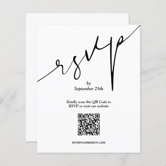 Einfache QR Code Hochzeitkarte (Vorne/Hinten)