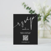 Einfache QR-Code-Hochzeitkarte für schwarze Großpa (Stehend Vorderseite)