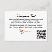 Einfache QR Code Honeymoon Fund Anfrage Hochzeit Begleitkarte (Vorderseite)