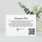 Einfache QR Code Honeymoon Fund Anfrage Hochzeit Begleitkarte (Stehend Vorderseite)