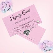 Einfache QR Code Kundenempfehlung Rosa Treue Visitenkarte