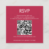 Einfache QR Code Magenta Wedding RSVP Begleitkarte (Vorderseite)