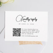 Einfache QR Code Moderne Hochzeit RSVP Karte