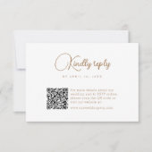 Einfache QR Code Moderne Hochzeit RSVP Karte (Vorderseite)