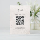 Einfache QR-Code-Monogramm-Hochzeit RSVP Karte (Stehend Vorderseite)