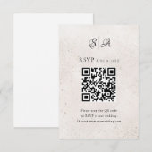 Einfache QR-Code-Monogramm-Hochzeit RSVP Karte (Vorne/Hinten)