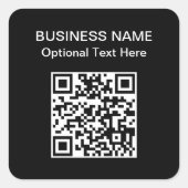 Einfache QR-Code | Name des Unternehmens Quadratischer Aufkleber (Vorderseite)