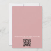 Einfache QR-Code Rosa Vino vor Vows Brautparty Einladung (Rückseite)