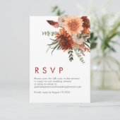 Einfache QR Code Rost Terracotta Hochzeit RSVP Karte (Stehend Vorderseite)