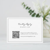 Einfache QR-Code RSVP Karte (Stehend Vorderseite)