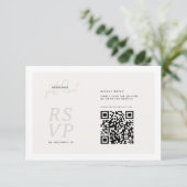 Einfache QR-Code-RSVP-Karte mit Liebe RSVP Karte (Stehend Vorderseite)