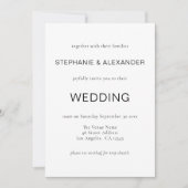 Einfache QR Code Schwarz-weiß Hochzeit Einladung (Vorderseite)