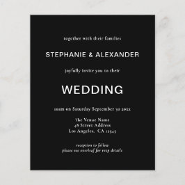 Einfache QR Code Schwarze Hochzeit Einladung