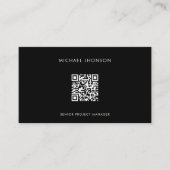 Einfache QR Code Schwarzweiß Online Beruflich Visitenkarte (Vorderseite)