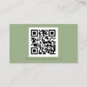 Einfache QR Code Seite Grüne Hochzeitsseite Begleitkarte (Rückseite)