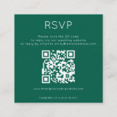 Einfache QR-Code Smarald Wedding RSVP Begleitkarte (Vorderseite)