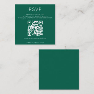 Einfache QR-Code Smarald Wedding RSVP Begleitkarte
