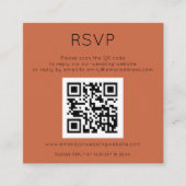Einfache QR Code Terracotta Wedding RSVP Begleitkarte (Vorderseite)