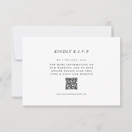 Einfache QR Code UAWG Wedding Response Card RSVP Karte (Vorderseite)