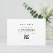 Einfache QR Code UAWG Wedding Response Card RSVP Karte (Stehend Vorderseite)