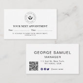 Einfache QR-Code und Logo-Bestellkarte Terminkarte (Vorne/Hinten)