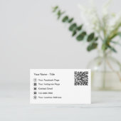 Einfache QR-Code- und Social-Media-Kontaktkarten Visitenkarte (Stehend Vorderseite)